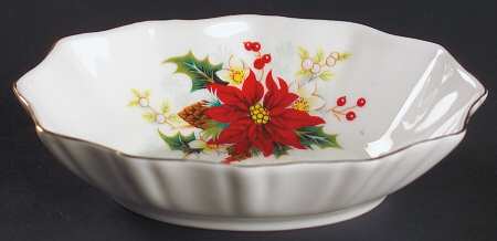 Poinsettia 5" Oval Sweet Meat Dish