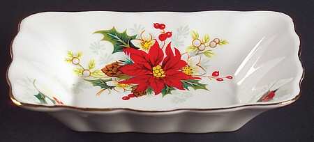 Poinsettia Rectangular Sweet Meat Dish