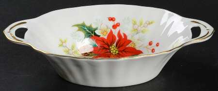 Poinsettia 5" Oval Sweet Meat Dish