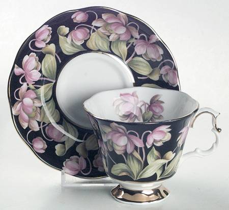 Provincial Flowers Footed Cup & Saucer Set