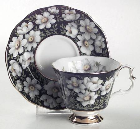 Provincial Flowers Footed Cup & Saucer Set