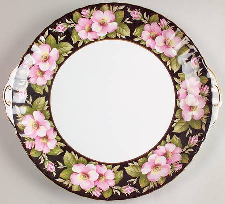 Provincial Flowers Handled Cake Plate