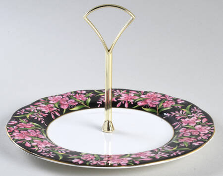 Provincial Flowers Round Serving Plate with Handle (SP)