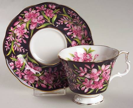 Provincial Flowers Footed Cup & Saucer Set