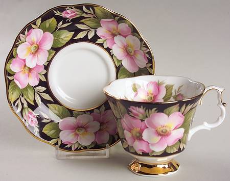 Provincial Flowers Footed Cup & Saucer Set