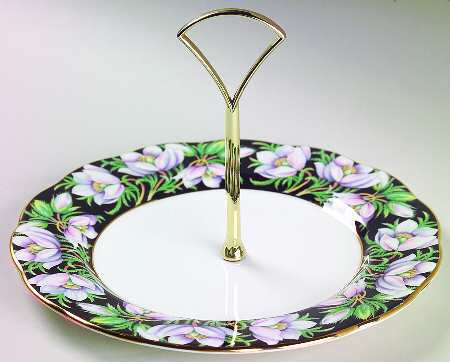 Provincial Flowers Round Serving Plate with Handle (SP)