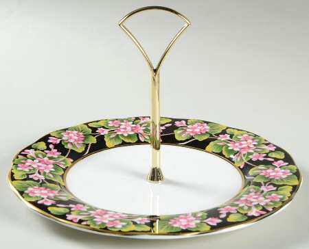 Provincial Flowers Round Serving Plate with Handle (SP)