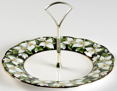 Provincial Flowers Round Serving Plate with Handle (SP)