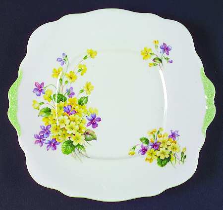 Primulette Square Handled Cake Plate by Royal Albert