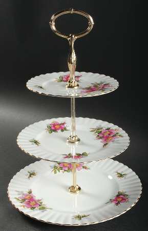 Prairie Rose 3-Tiered Serving Tray (DP, SP, BB)