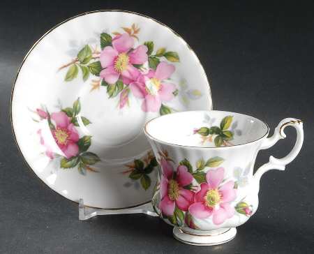 Prairie Rose Footed Demitasse Cup & Saucer Set