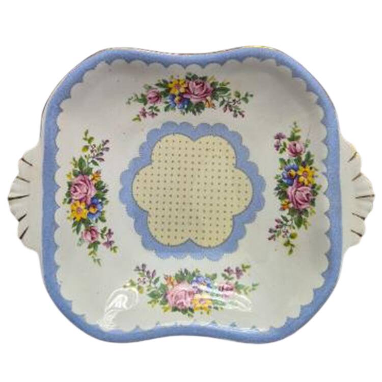 Prudence Blue 6" Handled Square Bon Bon