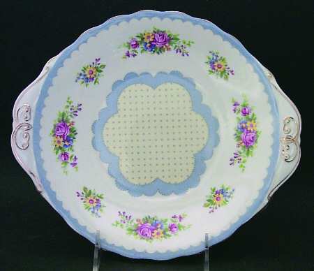 Prudence Blue Handled Cake Plate