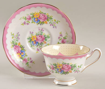 Prudence Pink Footed Demitasse Cup & Saucer Set