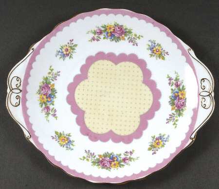 Prudence Pink Handled Cake Plate