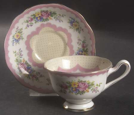Prudence Pink Footed Cup & Saucer Set