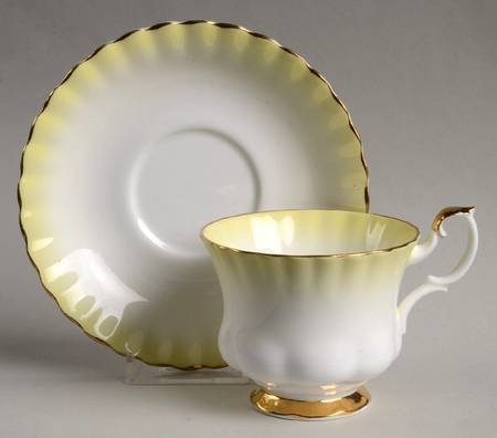 Rainbow Yellow Footed Cup & Saucer Set