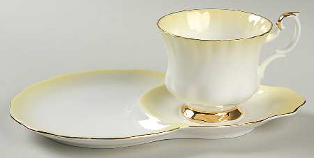 Rainbow Yellow Dessert Plate & Cup Set