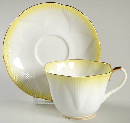 Rainbow Yellow Footed Cup & Saucer Set