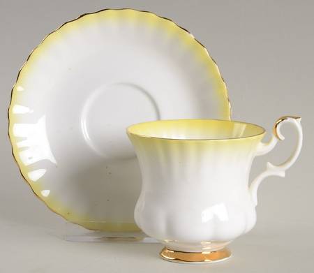 Rainbow Yellow Footed Demitasse Cup & Saucer Set