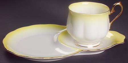 Rainbow Yellow Dessert Plate & Cup Set