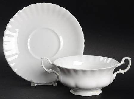 Reverie Footed Cream Soup Bowl & Saucer Set