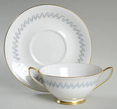Riviera Footed Cream Soup Bowl & Saucer Set