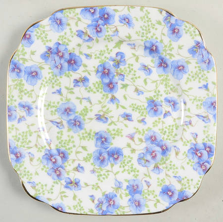 ROA18 (Gold Trim) Square Dessert Plate