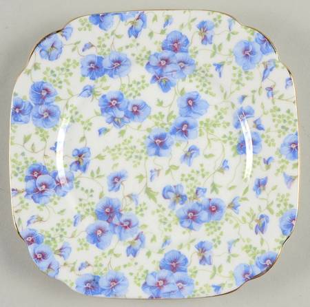 ROA18 (Gold Trim) Square Bread & Butter Plate