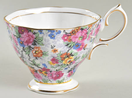 Rose Chintz (Bone China Bkstamp) Footed Cup