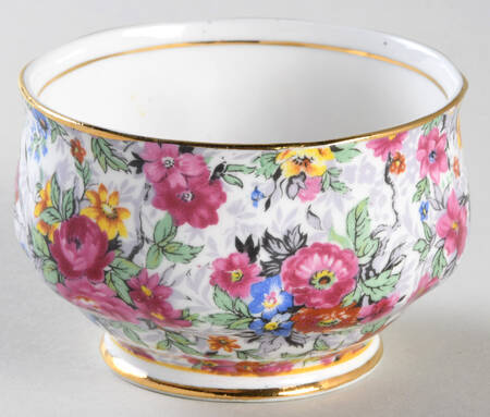 Rose Chintz (Bone China Bkstamp) Mini Open Sugar Bowl