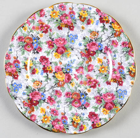 Rose Chintz (Bone China Bkstamp) Dessert/Pie Plate