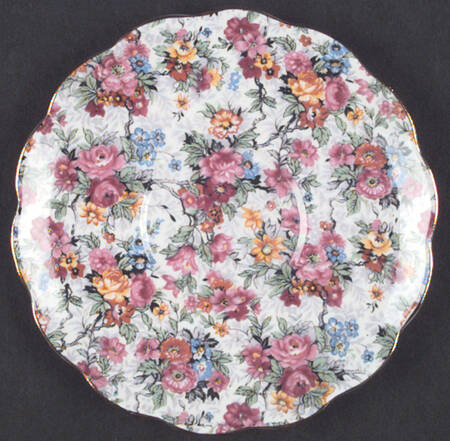 Rose Chintz (Bone China Bkstamp) Saucer for Footed Cup