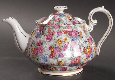 Rose Chintz (Bone China Bkstamp) Mini Teapot & Lid