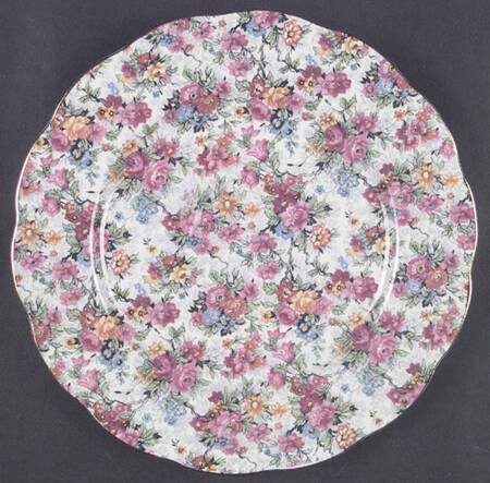 Rose Chintz (Bone China Bkstamp) Luncheon Plate