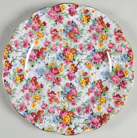 Rose Chintz (Bone China Bkstamp) Salad Plate by Royal Albert