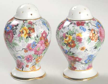 Rose Chintz (Bone China Bkstamp) Salt & Pepper Set