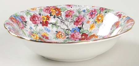 Rose Chintz (Bone China Bkstamp) Fruit/Dessert (Sauce) Bowl