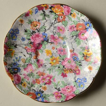 Rose Chintz (Bone China Bkstamp) Saucer for Demitasse Cup