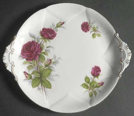 Royal Canadian Rose Handled Cake Plate