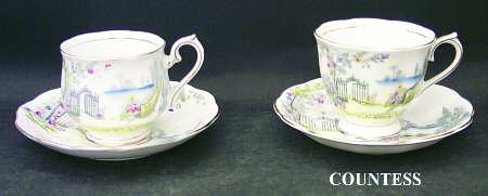 Rosedale Footed Cup & Saucer Set