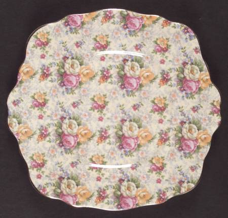 Rosetime Square Handled Cake Plate