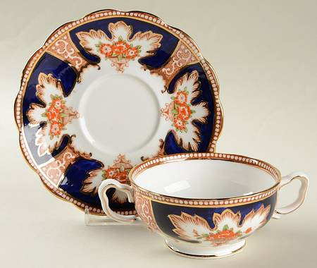 Royalty Footed Cream Soup Bowl & Saucer Set