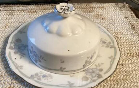 Satin Rose Round Covered Butter (Uses Bread & Butter Plate)