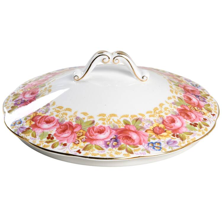 Serena (Thin Gold Trim) Lid for Round Vegetable