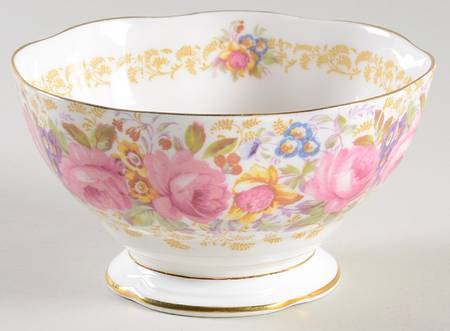 Serena (Thin Gold Trim) Open Sugar Bowl