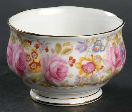 Serena (Thin Gold Trim) Mini Open Sugar Bowl