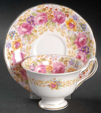 Serena (Thin Gold Trim) Footed Demitasse Cup & Saucer Set