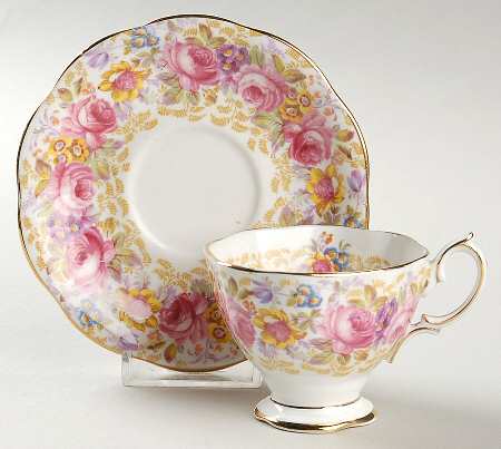 Serena (Thin Gold Trim) Footed Demitasse Cup & Saucer Set