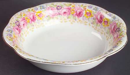 Serena (Thin Gold Trim) 9" Round Vegetable Bowl